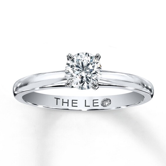 Previously Owned THE LEO Diamond Artisan Ring 1/2 ct tw Round-cut 14K White Gold