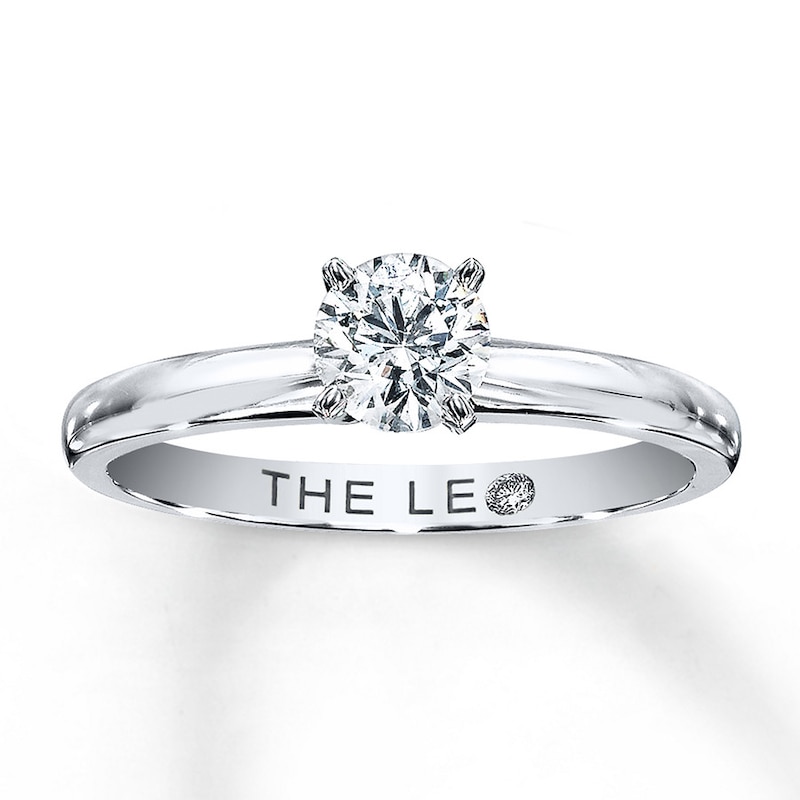 Main Image 1 of Previously Owned THE LEO Diamond Artisan Ring 1/2 ct tw Round-cut 14K White Gold