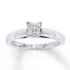 Thumbnail Image 1 of Previously Owned THE LEO Artisan Diamond Princess-Cut Solitaire Engagement Ring 1/2 ct tw 14K White Gold & Platinum (I/SI2)