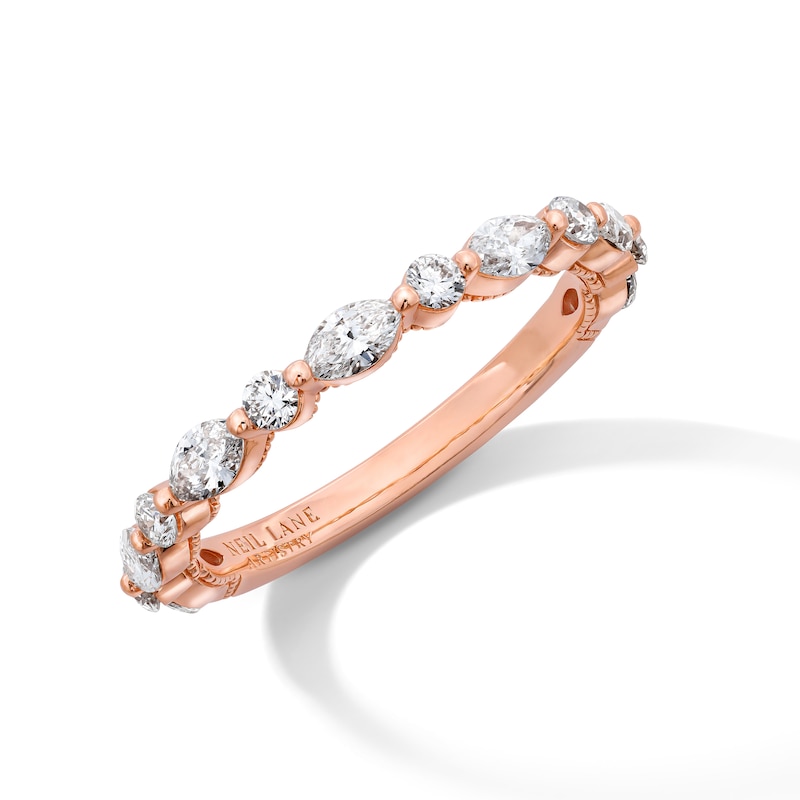 Main Image 1 of Previously Owned Neil Lane Artistry Marquise & Round-Cut Lab-Grown Diamond Anniversary Ring 3/4 ct tw 14K Rose Gold