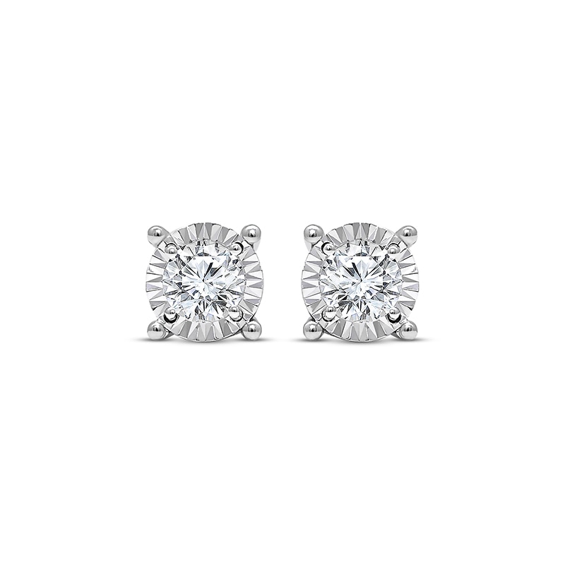 Main Image 2 of Previously Owned Radiant Reflections Solitaire Diamond Earrings 1 ct tw 10K White Gold Earrings (J/I3)