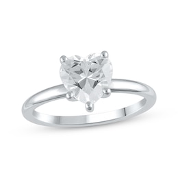 Previously Owned Lab-Grown Diamonds Heart-Shaped Solitaire Ring 1-1/2 ct tw 14K White Gold (F/SI2)