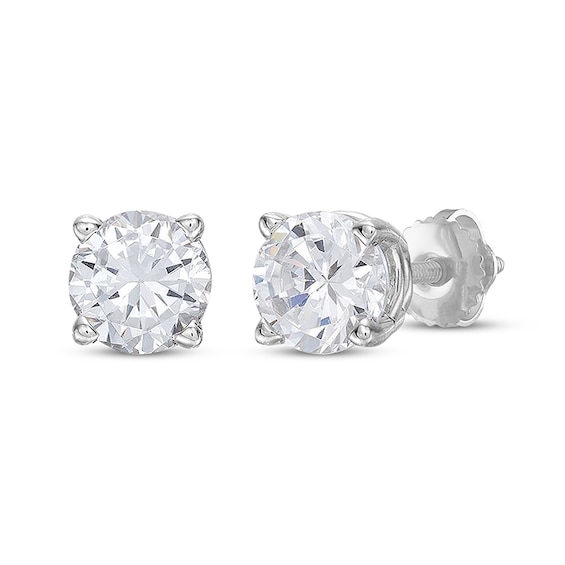 Previously Owned KAY Lab-Grown Diamonds Solitaire Stud Earrings ct tw 14K White Gold (F/VS2
