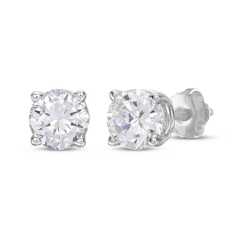 Main Image 1 of Previously Owned KAY Lab-Grown Diamonds Solitaire Stud Earrings 1/2 ct tw 14K White Gold (F/VS2)