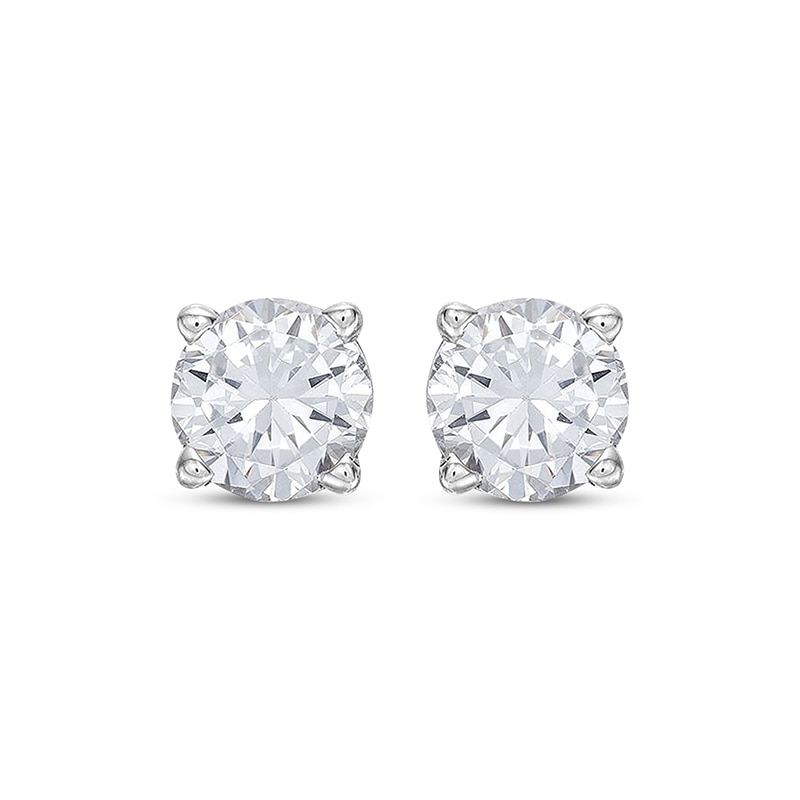 Main Image 2 of Previously Owned KAY Lab-Grown Diamonds Solitaire Stud Earrings 1/2 ct tw 14K White Gold (F/VS2)