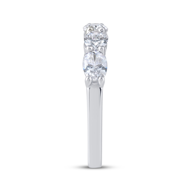 Main Image 2 of Previously Owned Lab-Grown Diamonds Oval-Cut Five-Stone Anniversary Ring 1-1/4 ct tw 14K White Gold