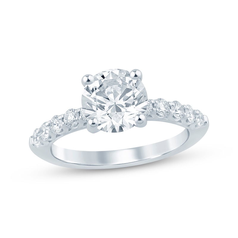 Main Image 1 of Previously Owned Lab-Grown Diamonds Round-Cut Engagement Ring 2-1/2 ct tw 14K White Gold