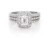Thumbnail Image 1 of Previously Owned Emerald-Cut Diamond Bridal Set 1-1/5 ct tw 14K White Gold Size 5.25