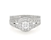 Thumbnail Image 1 of Previously Owned Round-Cut Diamond Halo Bridal Set 1 ct tw 14K White Gold Size 5.25