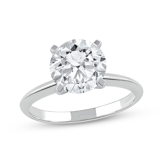 Previously Owned Lab-Grown Diamonds Round-Cut Solitaire Engagement Ring 2-1/2 ct tw 14K White Gold (I/SI2)