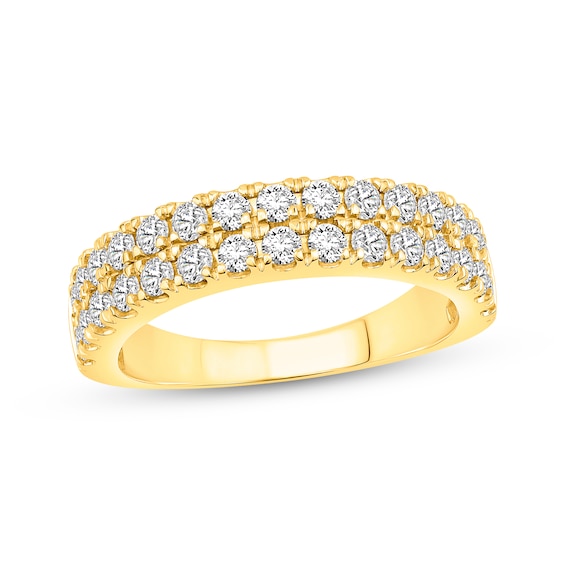 Previously Owned Lab-Grown Diamonds Two-Row Anniversary Ring 1 ct tw 14K Yellow Gold