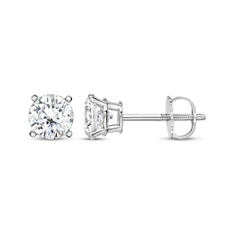 Previously Owned KAY Lab-Grown Diamonds Round-cut Solitaire Stud Earrings 1-1/2 ct tw 14K White Gold (I/SI2)