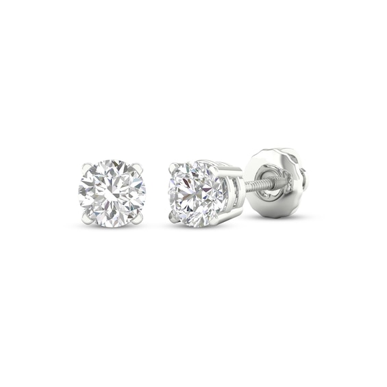 Previously Owned KAY Lab-Grown Diamonds Solitaire Stud Earrings 3/4 ct tw 14K White Gold (F/SI2)