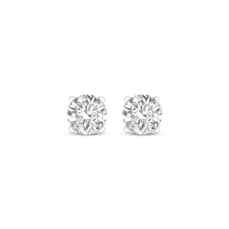 Main Image 2 of Previously Owned KAY Lab-Grown Diamonds Solitaire Stud Earrings 3/4 ct tw 14K White Gold (F/SI2)