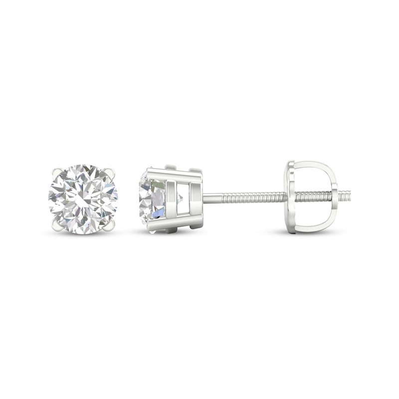 Main Image 3 of Previously Owned KAY Lab-Grown Diamonds Solitaire Stud Earrings 3/4 ct tw 14K White Gold (F/SI2)