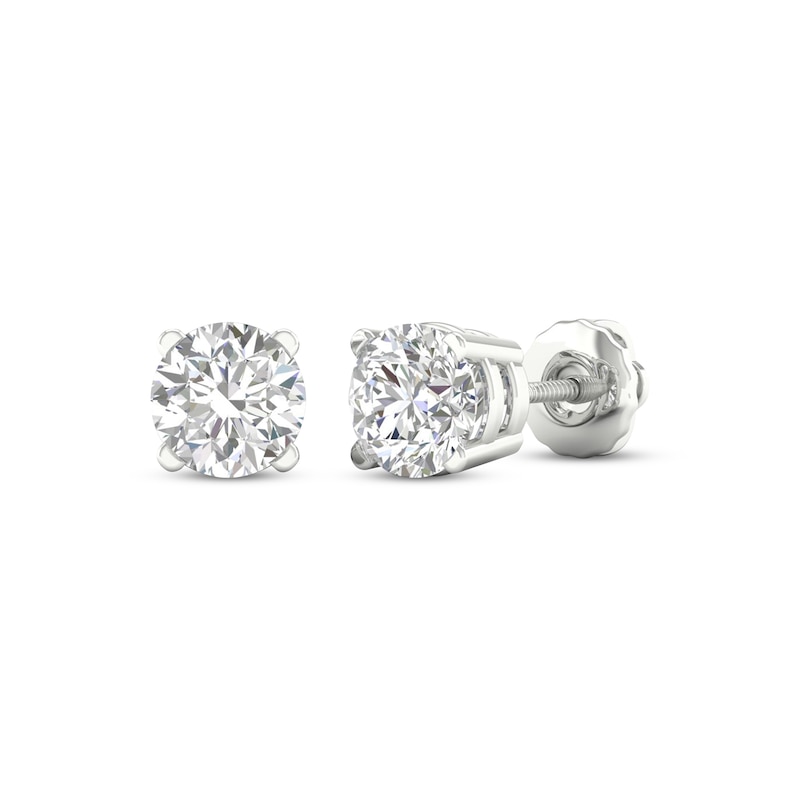 Main Image 1 of Previously Owned KAY Lab-Grown Diamonds Solitaire Stud Earrings 2 ct tw 14K White Gold (F/SI2)