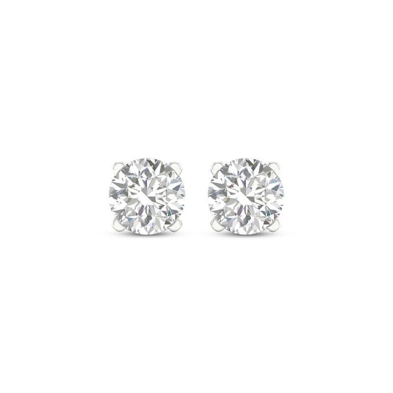 Main Image 2 of Previously Owned KAY Lab-Grown Diamonds Solitaire Stud Earrings 2 ct tw 14K White Gold (F/SI2)
