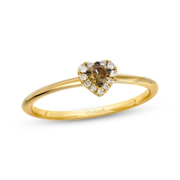 Previously Owned Le Vian Diamond Heart Halo Ring 1/8 ct tw 14K Honey Gold