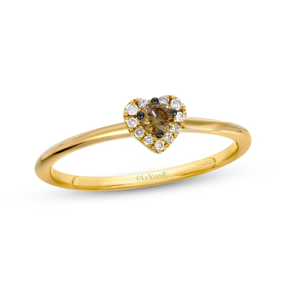 Previously Owned Le Vian Diamond Heart Halo Ring 1/8 ct tw 14K Honey Gold