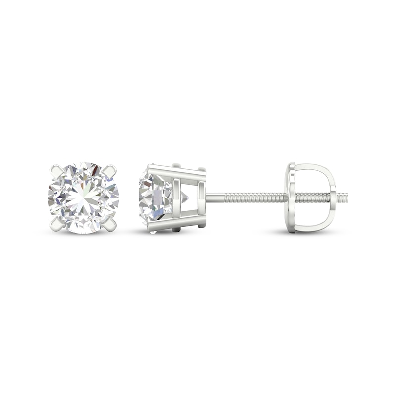 Main Image 3 of Previously Owned KAY Lab-Grown Diamonds Solitaire Stud Earrings 1-1/2 ct tw 14K White Gold (F/SI2)
