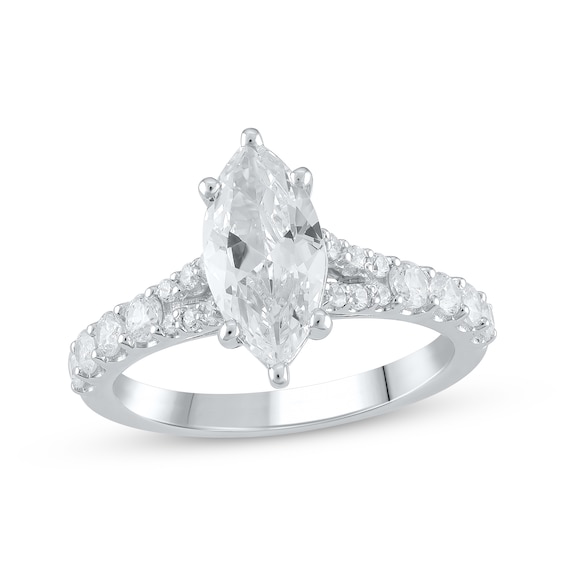 Previously Owned Lab-Grown Diamonds Marquise-Cut Engagement Ring 2 ct tw 14K White Gold