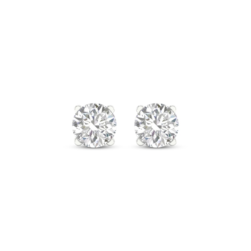 Main Image 2 of Previously Owned KAY Lab-Grown Diamonds Solitaire Stud Earrings 1 ct tw 14K White Gold (F/SI2)