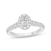 Thumbnail Image 1 of Previously Owned Lab-Grown Diamonds Oval-Cut Halo Engagement Ring 3/4 ct tw 14K White Gold