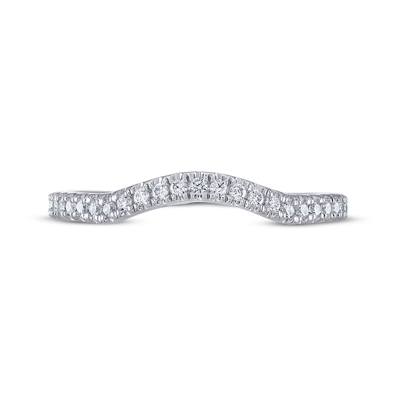 Main Image 3 of Previously Owned THE LEO Legacy Lab-Grown Diamond Contoured Wedding Band 1/5 ct tw 14K White Gold