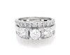 Thumbnail Image 1 of Previously Owned Round-Cut Three-Stone Diamond Bridal Set 2-1/3 ct tw 14K White Gold Size 5.75