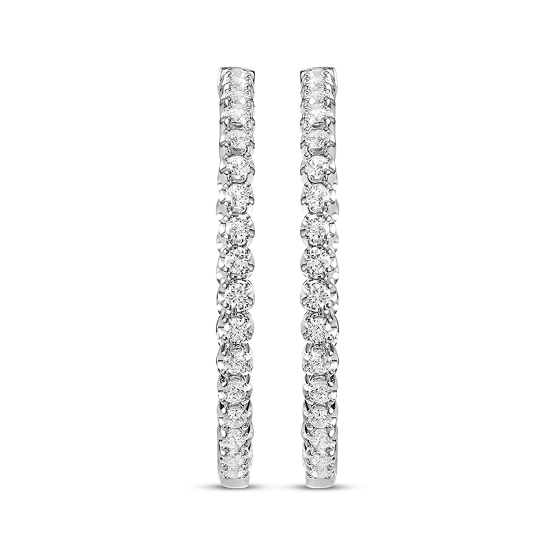 Main Image 2 of Previously Owned KAY Lab-Grown Diamonds Inside-Out Hoop Earrings 4 ct tw 10K White Gold