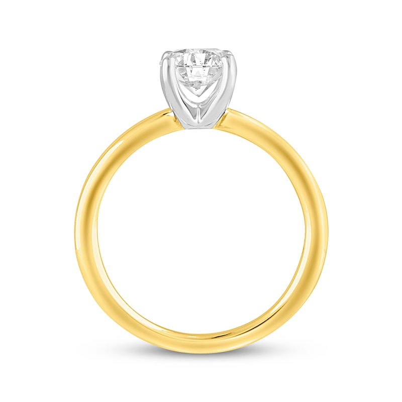 Main Image 3 of Previously Owned Lab-Grown Diamonds Round-Cut Solitaire Engagement Ring 1 ct tw 14K Yellow Gold (F/SI2)