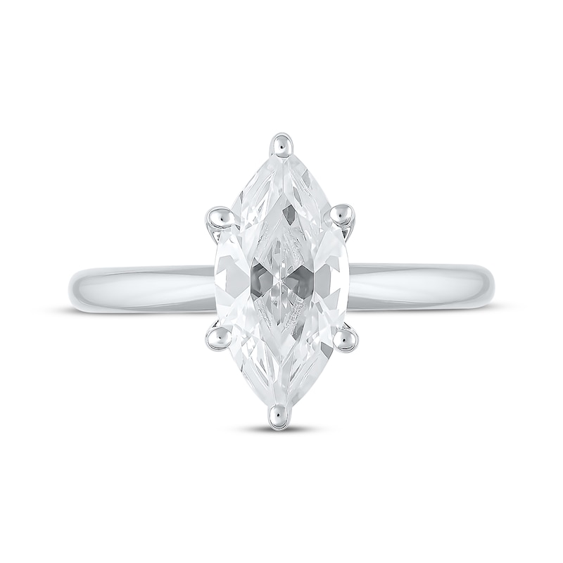 Main Image 3 of Previously Owned Lab-Grown Diamonds Marquise-Cut Solitaire Ring 2 ct tw 14K White Gold (F/SI2)