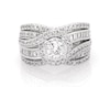 Thumbnail Image 1 of Previously Owned Round-Cut Diamond Bypass Bridal Set 1-1/4 ct tw 14K White Gold Size 6
