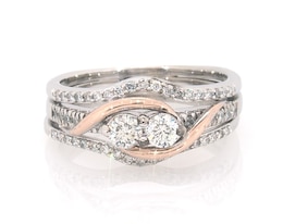 Previously Owned Diamond Ever Us Bridal Set 5/8 ct tw 14K Two-Tone Gold Size 8.25