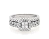 Thumbnail Image 1 of Previously Owned Princess-Cut Quad Diamond Halo Bridal Set 3/4 ct tw 14K White Gold Size 4.25