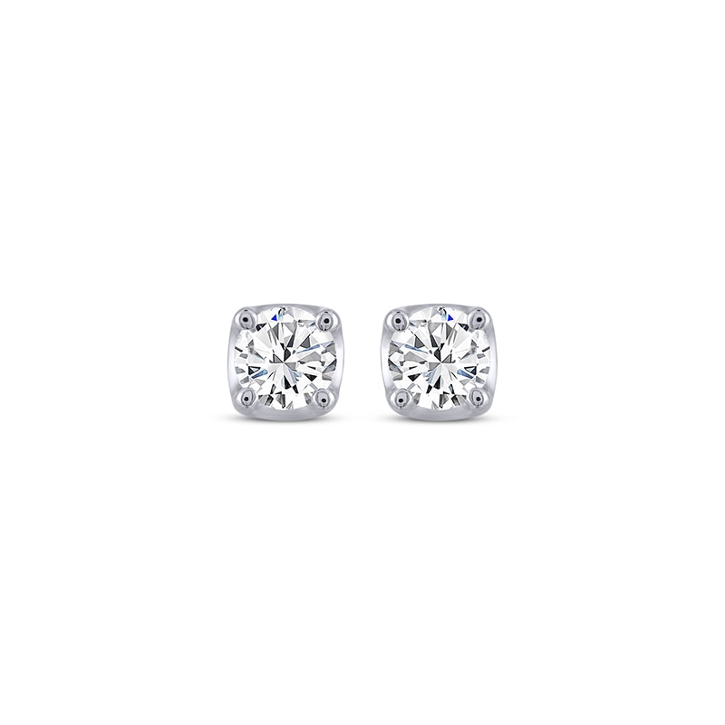 Main Image 2 of Previously Owned THE LEO Legacy Lab-Grown Diamond Round-Cut Solitaire Stud Earrings 1/2 ct tw 14K White Gold (F/VS2)