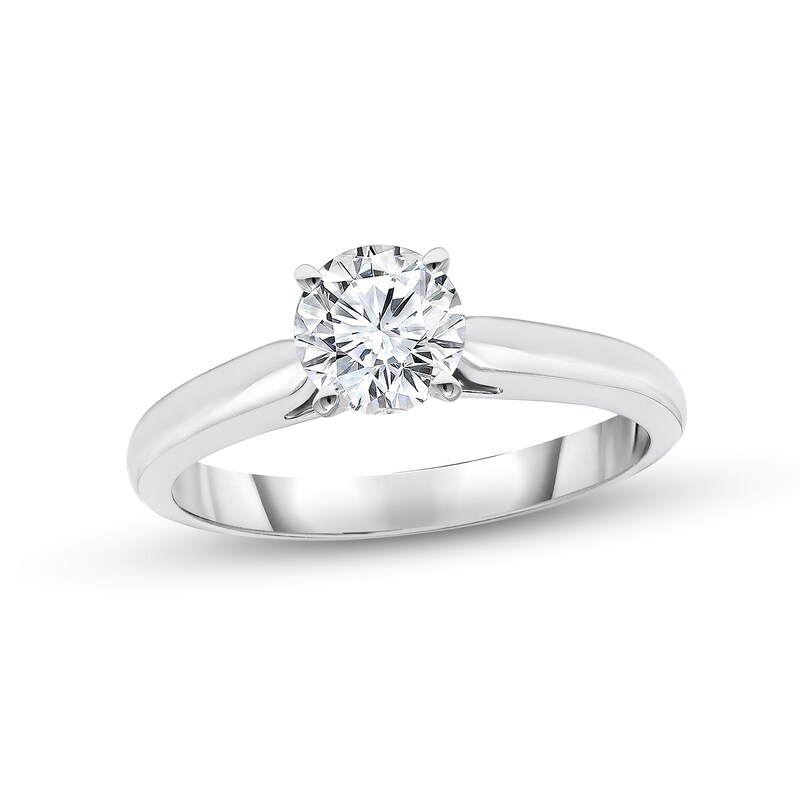 Main Image 1 of Previously Owned Diamond Solitaire Ring 1 ct tw Round-cut 10K White Gold (K/I2)