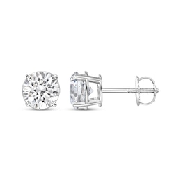 Previously Owned KAY Lab-Grown Diamonds Round-cut Solitaire Stud Earrings 2-1/2 ct tw 14K White Gold (I/SI2)