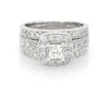 Thumbnail Image 1 of Previously Owned Princess-Cut Diamond Soldered Bridal Set 1-3/8 ct tw 14K White Gold Size 9.5