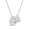Thumbnail Image 1 of Previously Owned Toi et Moi Lab-Grown Diamond Emerald-Cut & Pear-Shaped Necklace 1 ct tw 14K White Gold 18"