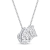 Thumbnail Image 2 of Previously Owned Toi et Moi Lab-Grown Diamond Emerald-Cut & Pear-Shaped Necklace 1 ct tw 14K White Gold 18"