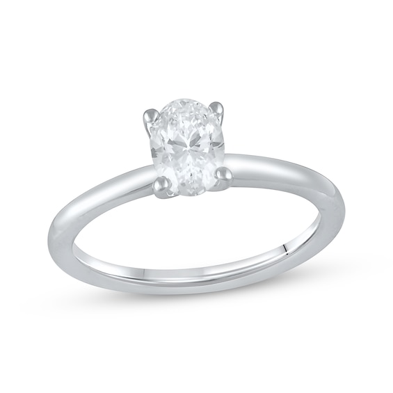 Previously Owned Lab-Grown Diamonds Oval-Cut Solitaire Engagement Ring 1 ct tw 14K White Gold (F/SI2