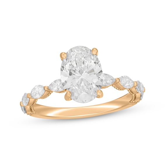 Previously Owned Neil Lane Artistry Oval-Cut Lab-Grown Diamond Engagement Ring 2-5/8 ct tw 14K Gold