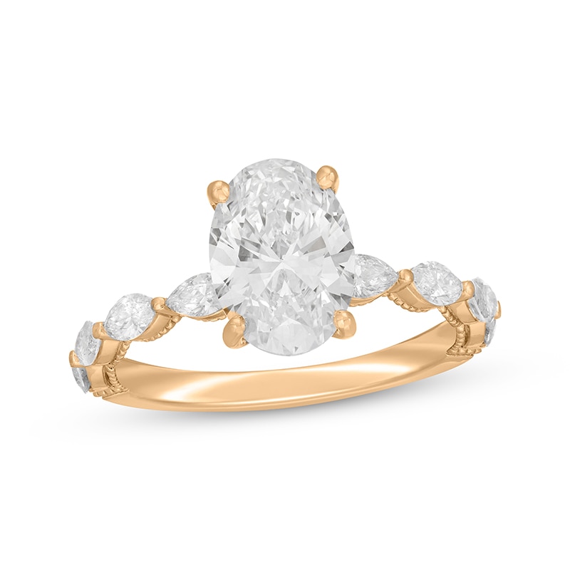 Main Image 1 of Previously Owned Neil Lane Artistry Oval-Cut Lab-Grown Diamond Engagement Ring 2-5/8 ct tw 14K Yellow Gold