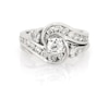 Thumbnail Image 1 of Previously Owned Round-Cut Diamond Bypass Bridal Set 1 ct tw 14K White Gold Size 4.75