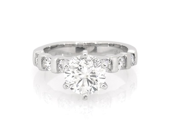 Previously Owned Round-Cut Diamond Engagement Ring 1-7/8 ct tw 14K White Gold Size 4.25