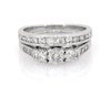 Thumbnail Image 1 of Previously Owned Round-Cut Three-Stone Diamond Bridal Set 1-3/8 ct tw 14K White Gold Size 7.25