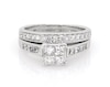 Thumbnail Image 1 of Previously Owned Princess-Cut Quad Diamond Bridal Set 1 ct tw 14K White Gold Size 6.25
