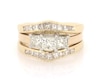 Thumbnail Image 1 of Previously Owned Princess-Cut Diamond Three-Stone Bridal Set 1-3/4 ct tw 14K Yellow Gold & Platinum Size 7.5