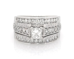 Previously Owned Princess-Cut Diamond Bridal Set 1-1/8 ct tw 14K White Gold Size 6.5